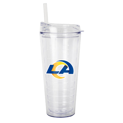 LA Rams 22oz Flipside Dbl Wall Clear Tumbler