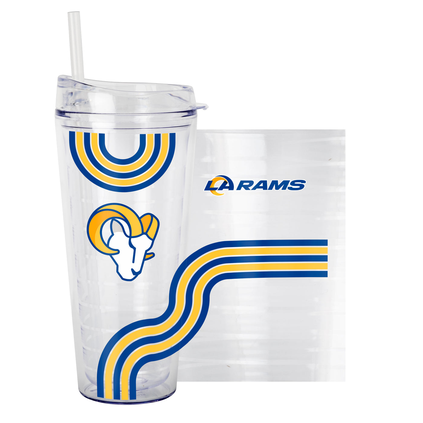 LA Rams 22oz Waves Dbl Wall Clear Tumbler