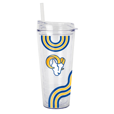 LA Rams 22oz Waves Dbl Wall Clear Tumbler