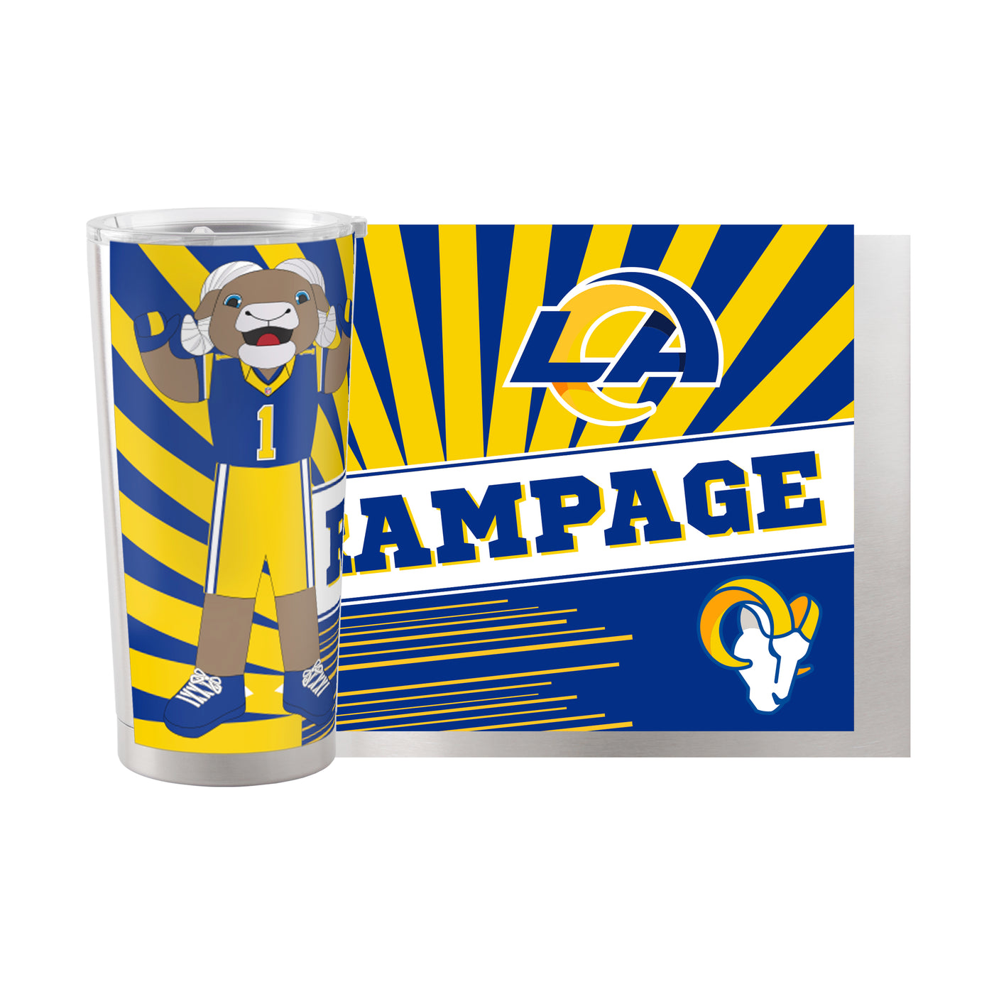 Los Angeles Rams 20oz Mascot Stainless Steel Tumbler - Logo Brands