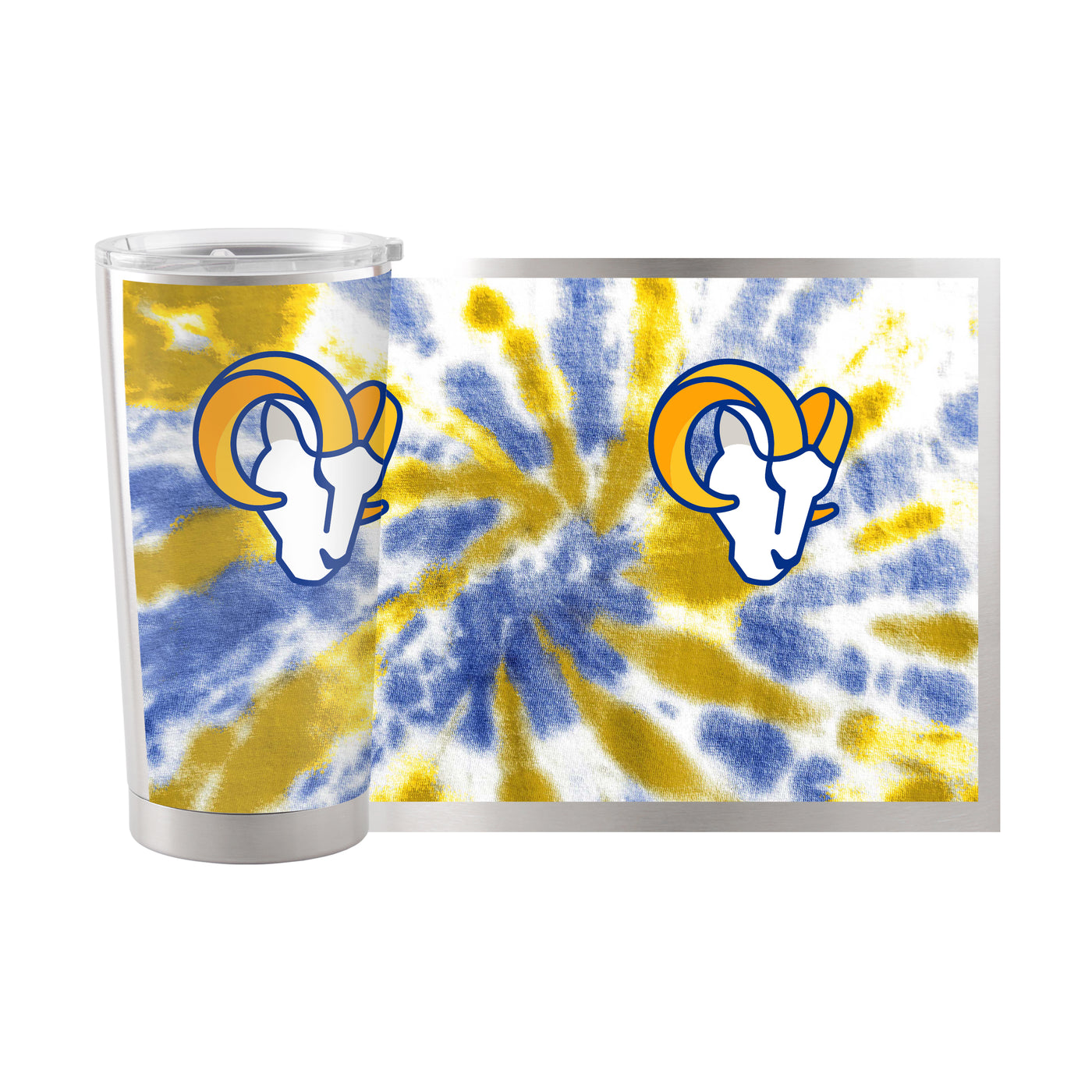 LA Rams 20oz Tie Dye Stainless Steel Tumbler