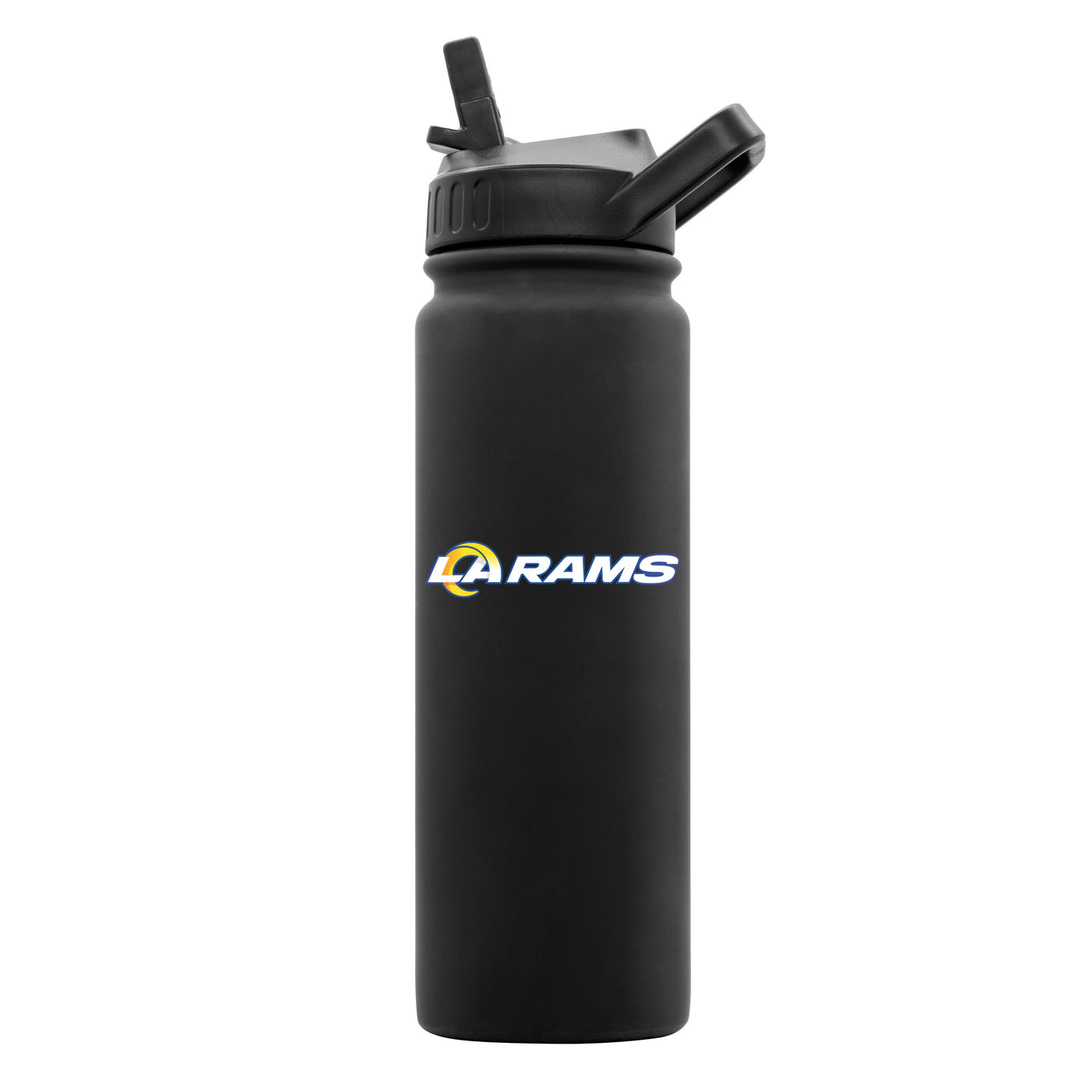 Los Angeles Rams 24oz BLos Angelesck Soft Touch Bottle - Logo Brands