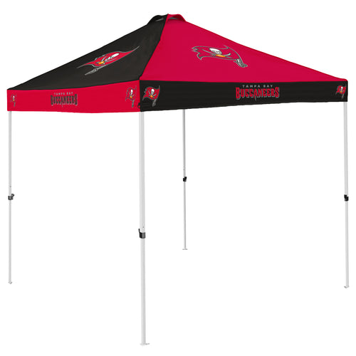 Tampa Bay Buccaneers checkerboard canopy shelter by Logo Brands, featuring team colors and pattern for outdoor use.