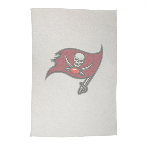 Tampa Bay Buccaneers oversized logo sublimated sweatshirt blanket with team colors and logo, cozy and ideal for fans.