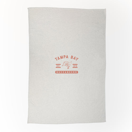 Tampa Bay Buccaneers oatmeal sweatshirt blanket by Logo Brands, featuring team logo and soft, cozy fabric for fans.