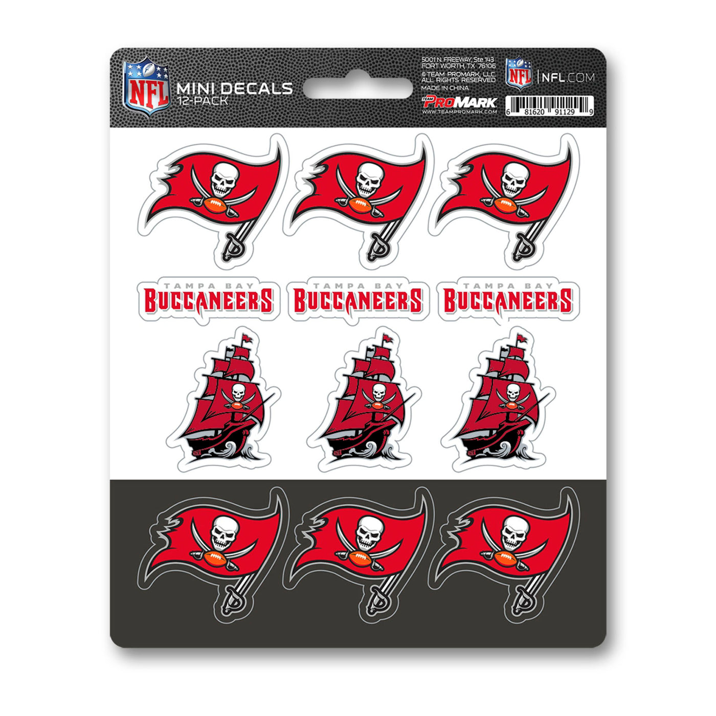 NFL - Tampa Bay Buccaneers Mini Decal 12-pk