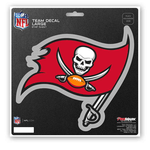 Large Tampa Bay Buccaneers decal sticker featuring the team logo, ideal for fans and team spirit decoration.