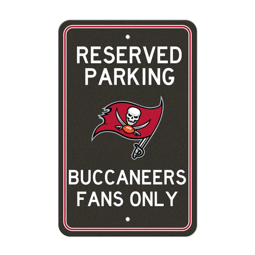 Tampa Bay Buccaneers Mancave parking sign by Logo Brands, featuring team logo and bold design for sports-themed decor.