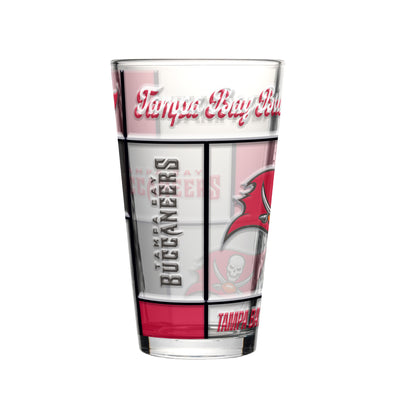 Tampa Bay Buccaneers 16oz Quilted Stained Pint Glass