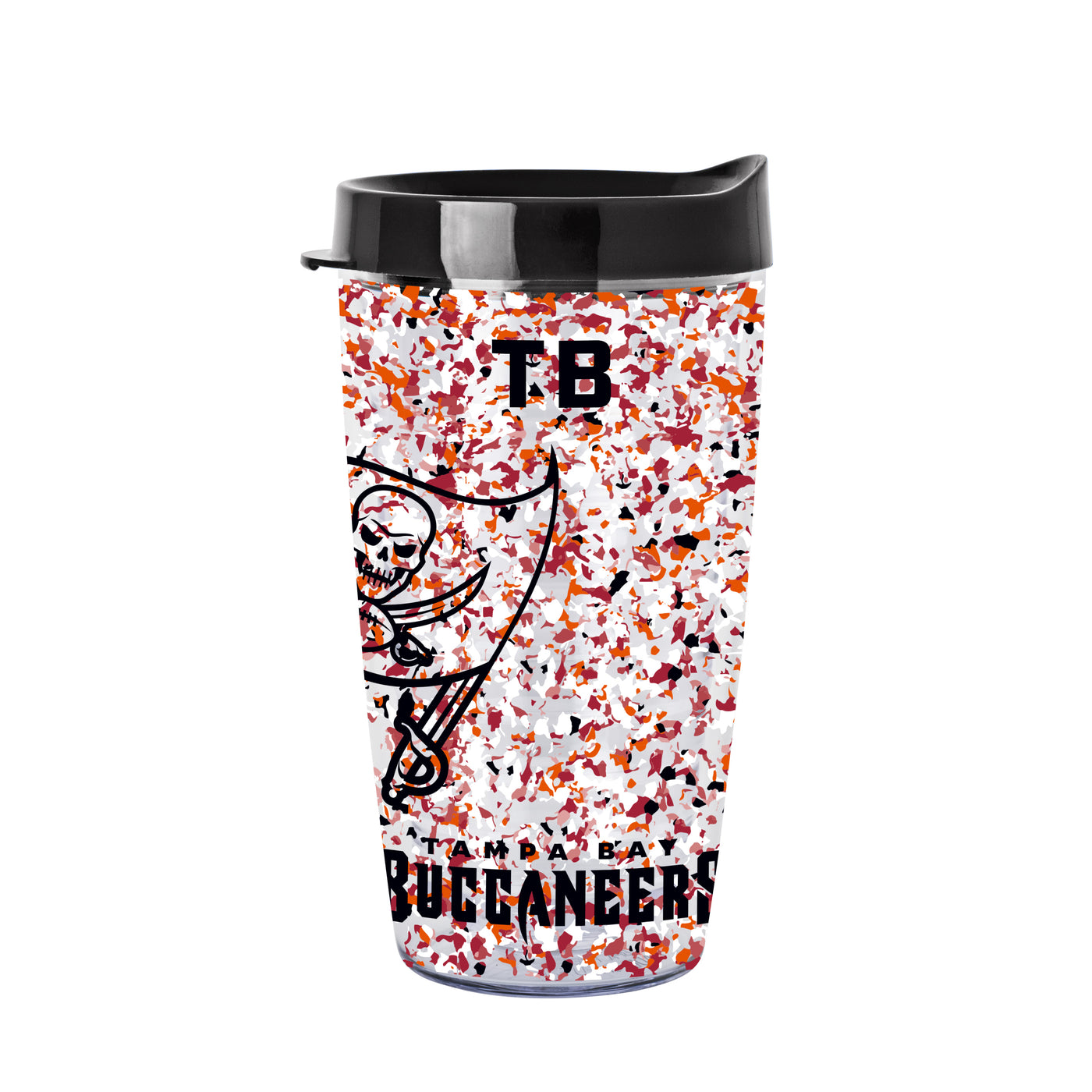 Tampa Bay Buccaneers 16oz Terrazzo Dbl Wall Clear Tumbler