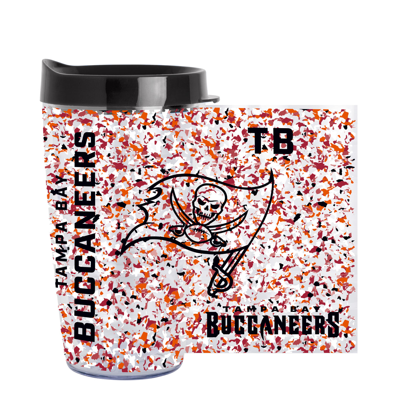 Tampa Bay Buccaneers 16oz Terrazzo Dbl Wall Clear Tumbler