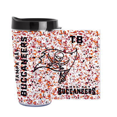 Tampa Bay Buccaneers 16oz Terrazzo Dbl Wall Clear Tumbler