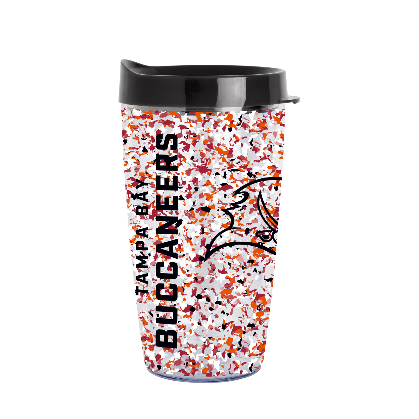 Tampa Bay Buccaneers 16oz Terrazzo Dbl Wall Clear Tumbler