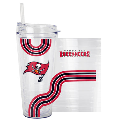 Tampa Bay Buccaneers 22oz Waves Dbl Wall Clear Tumbler