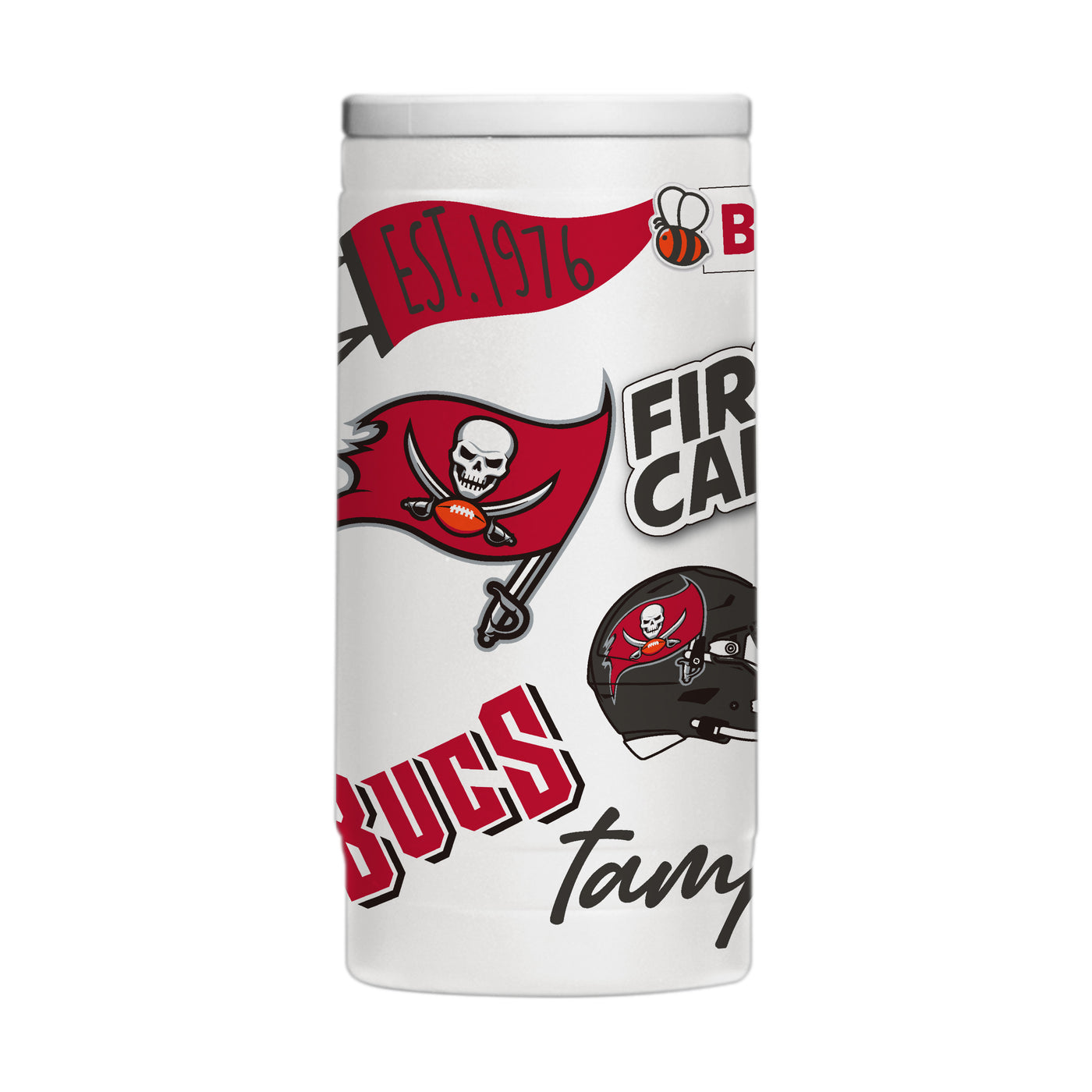 Tampa Bay Buccaneers 12oz Native Powdercoat SlimCan Coolie