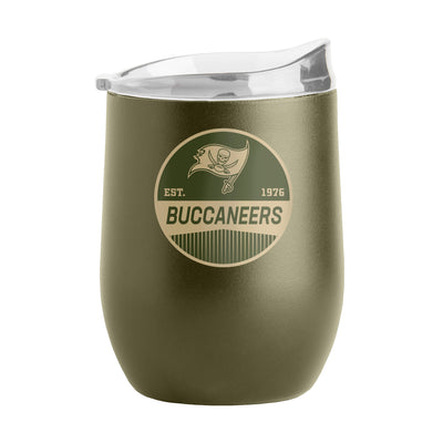 Tampa Bay Buccaneers 16oz Badge Powder Coat Curved Beverage - Logo Brands