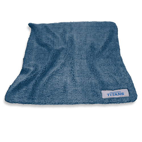 Tennessee Titans Frosty Fleece blanket by Logo Brands featuring team colors and logo on soft, cozy fabric.