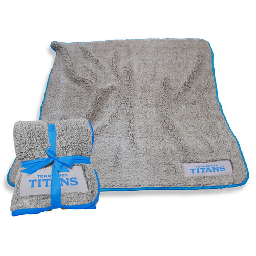 Tennessee Titans Frosty Fleece blanket by Logo Brands with Titans logo and team colors, soft and cozy for fans.