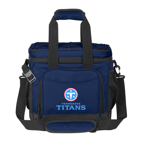 Tennessee Titans navy 24-can flex cooler by Logo Brands, insulated cooler bag with team logo and adjustable strap.