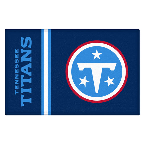 NFL Tennessee Titans starter mat featuring team uniform design, made by Logo Brands, perfect for displaying team spirit.