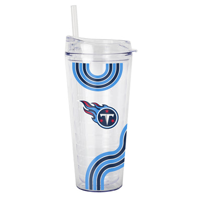 Tennessee Titans 22oz Waves Dbl Wall Clear Tumbler