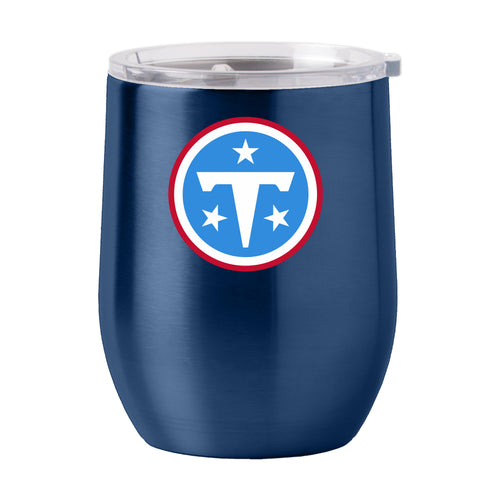Tennessee Titans 16oz Gameday stainless steel curved beverage mug with team logo and curved design, durable drinkware by Logo Brands