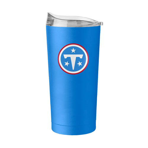 Tennessee Titans 20oz Flipside powder coat tumbler with team logo and vibrant blue design, durable drinkware from Logo Brands.