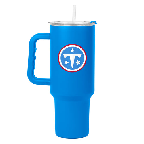 Tennessee Titans 40oz Flipside powder coat tumbler with team logo and vibrant Titans design, durable drinkware for fans.