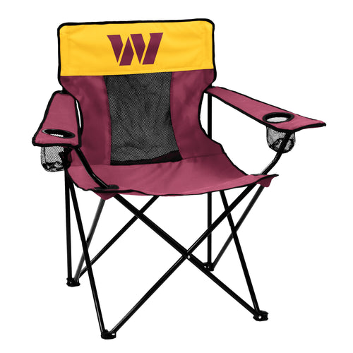 Washington Commanders elite chair by Logo Brands, featuring team logo and comfortable furniture design for sports fans.