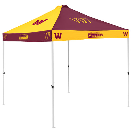 Washington Commanders checkerboard canopy shelter by Logo Brands, featuring bold team colors and a sturdy design for outdoor use.