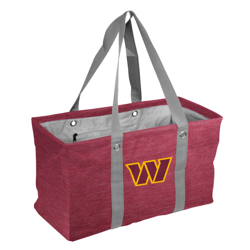 Washington Commanders crosshatch picnic caddy bag by Logo Brands, featuring team colors and multiple compartments for outdoor use.