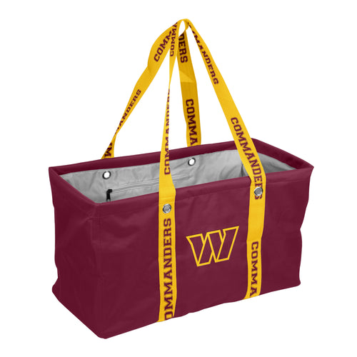 Washington Commanders picnic caddy with dig strap, branded logo bags for outdoor dining and sports events.