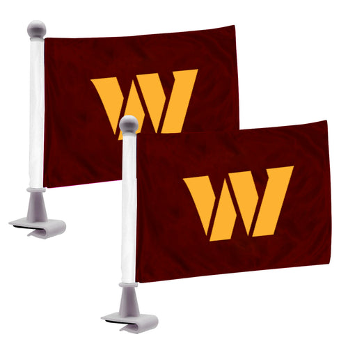 NFL Washington Commanders auto flag by Logo Brands featuring team logo and colors, designed for vehicle display.