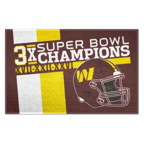 NFL Washington Commanders Dynasty starter mat by Logo Brands, featuring team logo and design for game room or fan display.