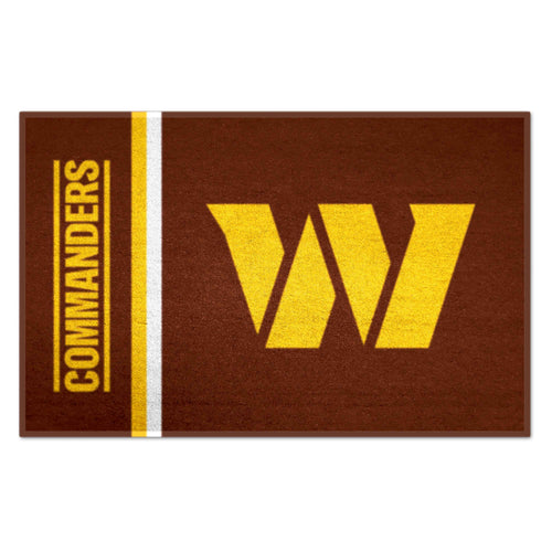 NFL Washington Commanders starter mat featuring team logo and uniform design, durable rubber mat for fans.