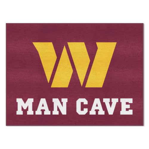 NFL Washington Commanders Man Cave All-Star mat by Logo Brands with team logo and vibrant colors for sports fan decor