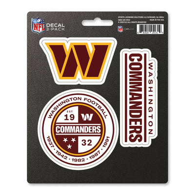 NFL - Washington Commanders Decal 3-pk