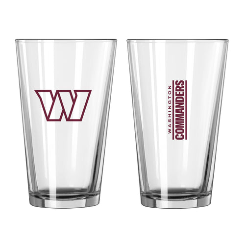 Washington Commanders 16oz Gameday pint glass with team logo and design, perfect for fans and game day celebrations.