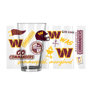 Washington Commanders 16oz Native Pint Glass