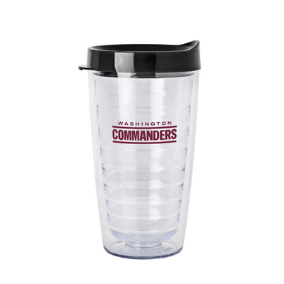 Washington Commanders 16oz Flipside Dbl Wall Clear Tumbler