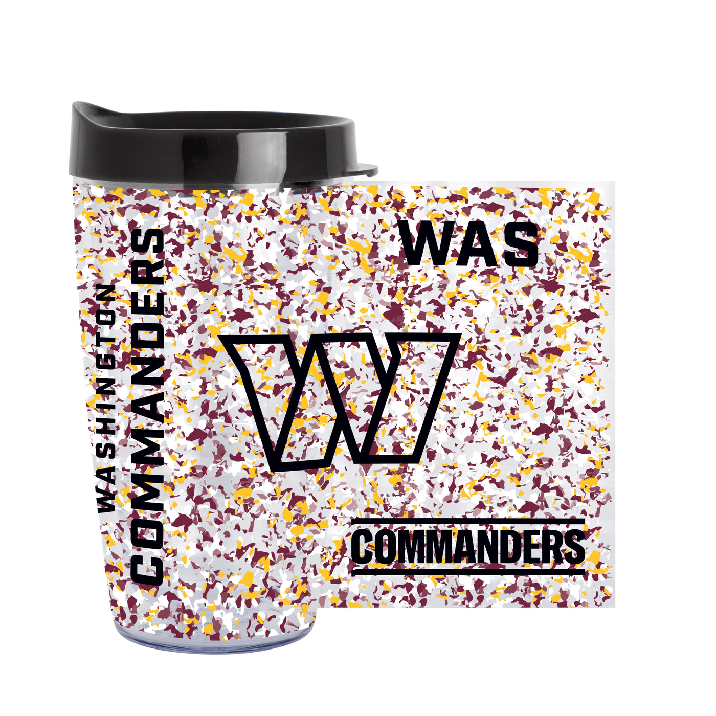 Washington Commanders 16oz Terrazzo Dbl Wall Clear Tumbler