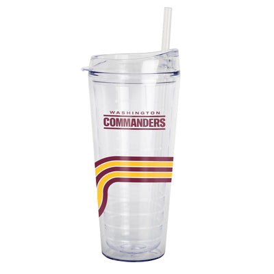 Washington Commanders 22oz Waves Dbl Wall Clear Tumbler