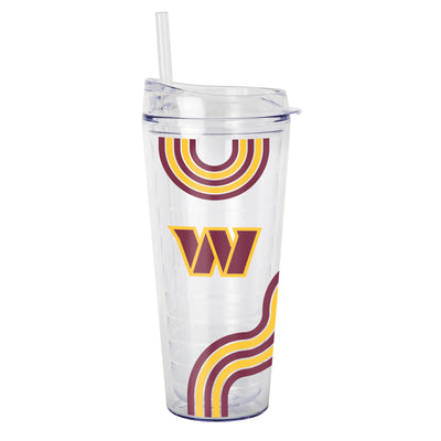 Washington Commanders 22oz Waves Dbl Wall Clear Tumbler