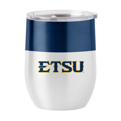 East TN State U 16oz Colorblock Stainless Curved Beverage
