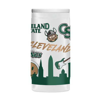 Cleveland State 12oz Native Powder Coat Slim Can Coolie