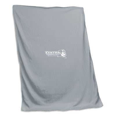 Central Connecticut State Gray Sweatshirt Blanket (Screened) - Logo Brands