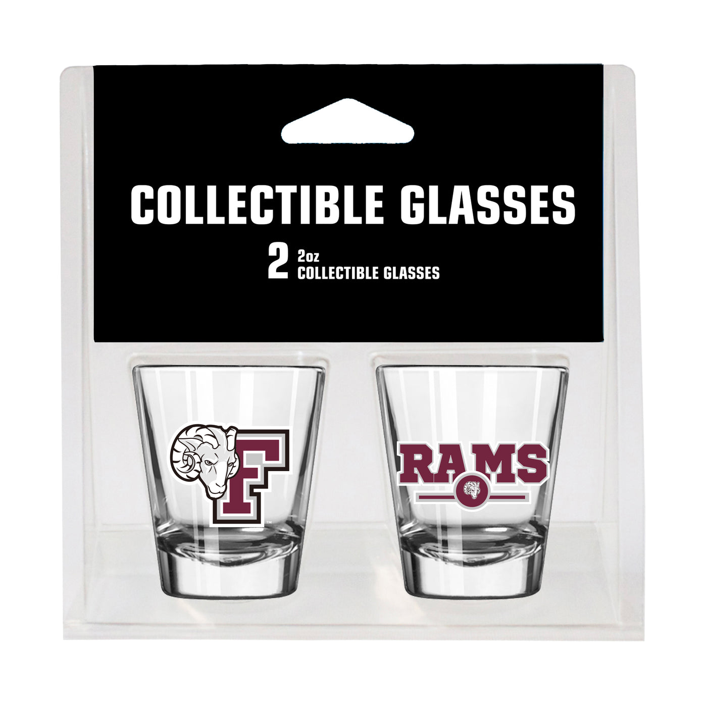 Fordham Campus Colors 2oz Letterman Shot Glass 2 Pack