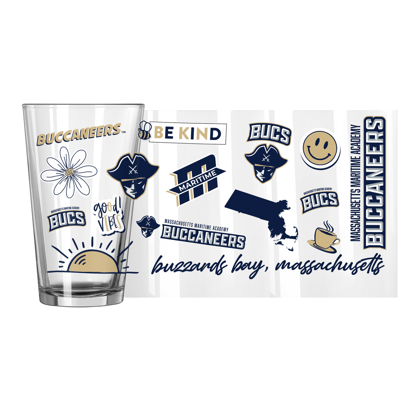 Mass Maritime Academy 16oz Native Pint Glass