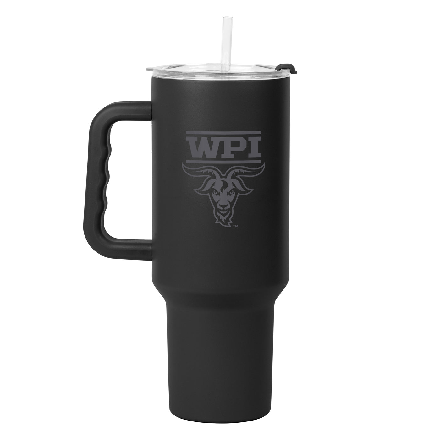 Worcester Polytech 40oz Black Tonal Powder Coat Tumbler