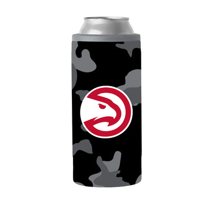 Atlanta Hawks Black Camo 12oz Slim Can Coolie - Logo Brands